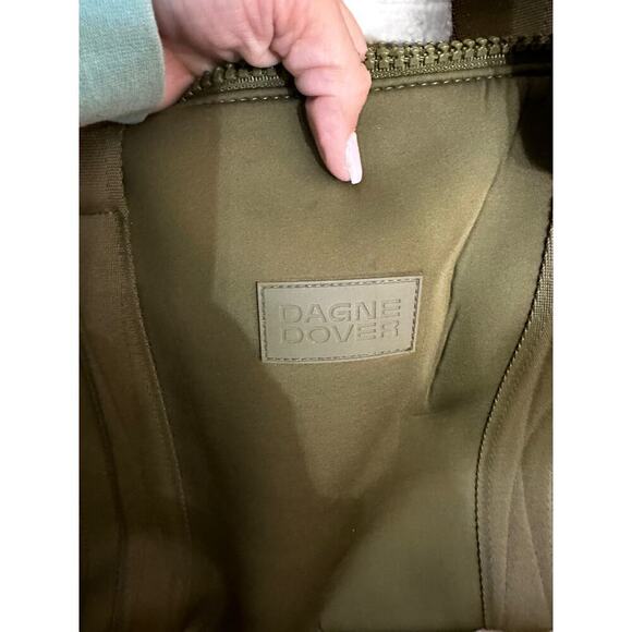 Dagne Dover LANDON NEOPRENE CARRYALL BAG large dark moss green tote luggage - Picture 6 of 8